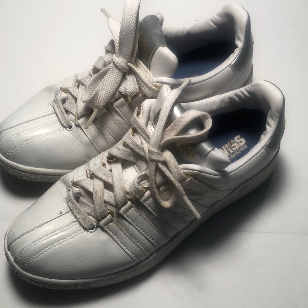 Woman’s K-Swiss Y2k lace up white canvas sneakers